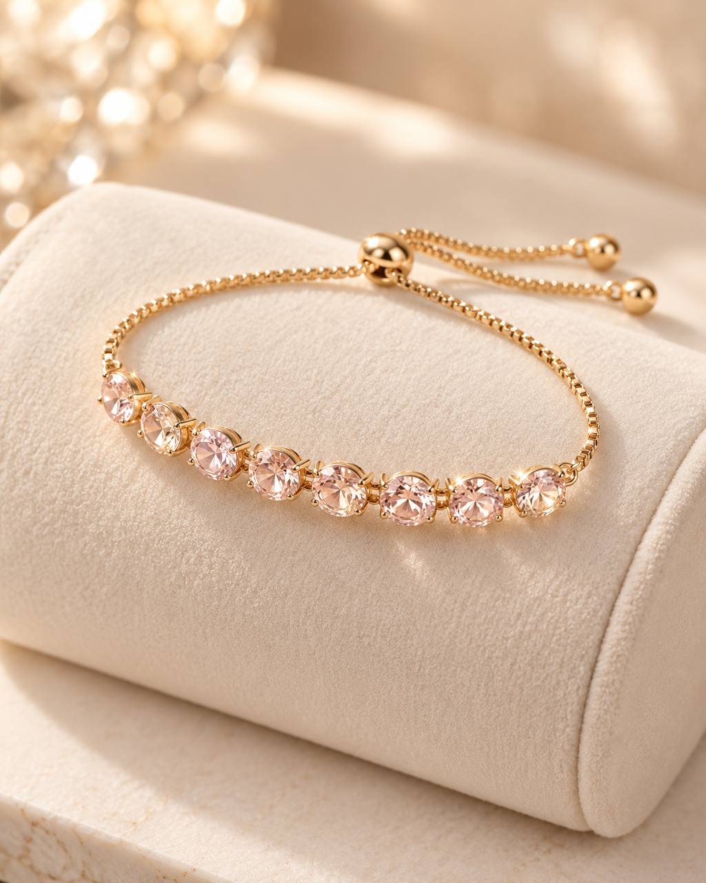 Rose Blush Elegance Tennis Bracelet