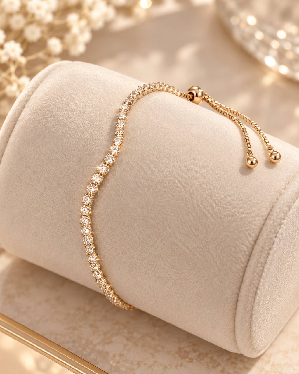 Golden Radiance Tennis Bracelet