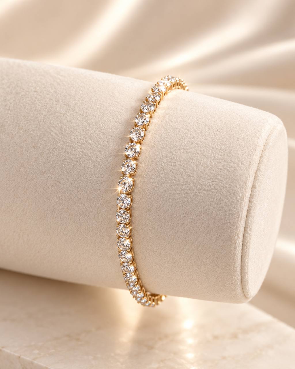 Golden Elegance Classic Tennis Bracelet