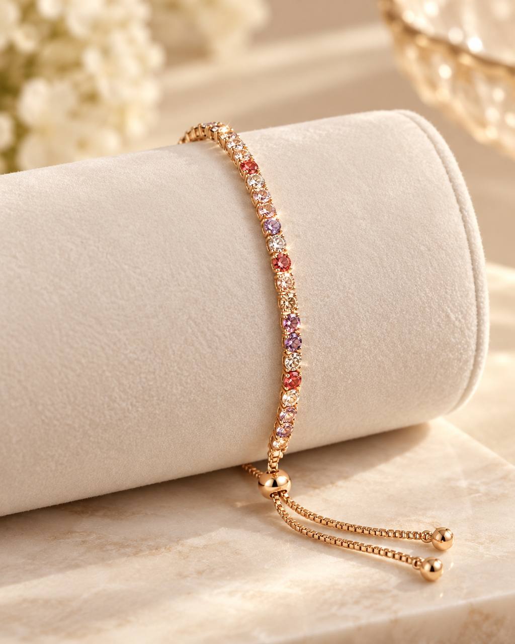 Rose Gold Multicolor Tennis Bracelet
