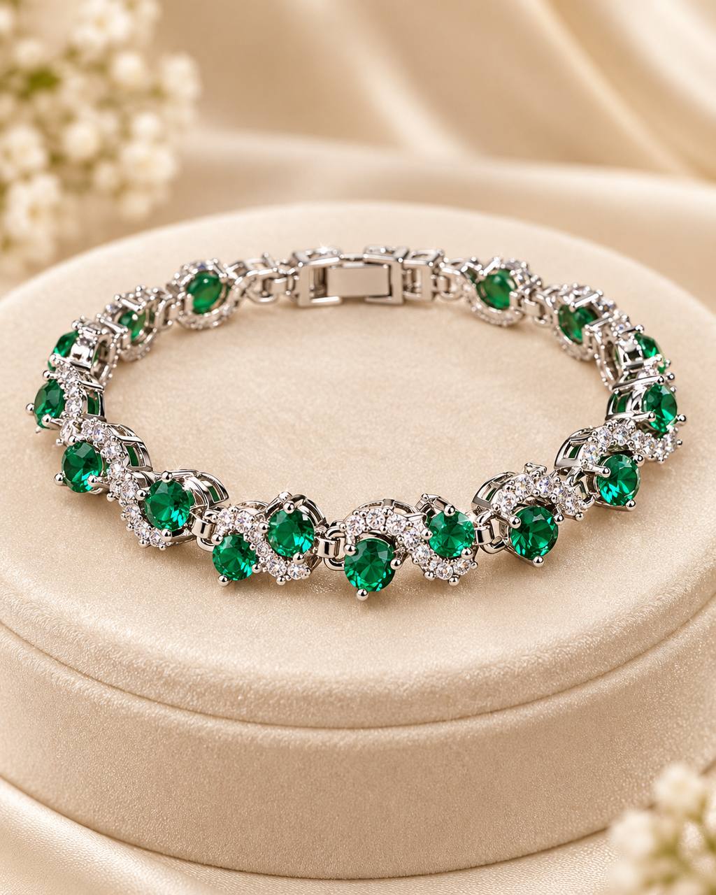 Emerald Elegance Tennis Bracelet