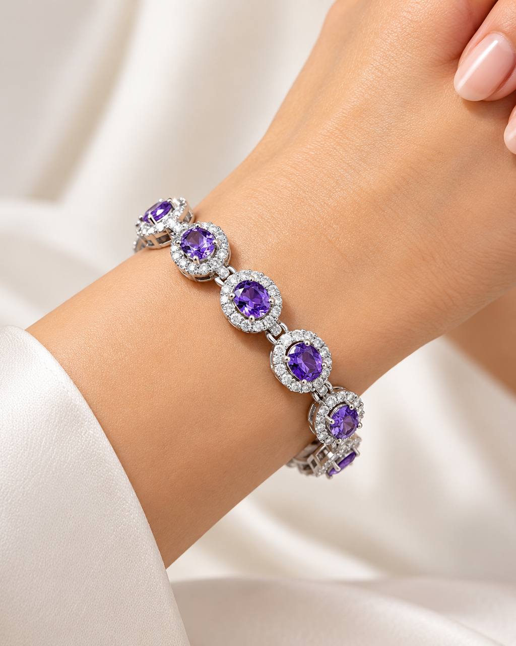 Amethyst Elegance Tennis Bracelet