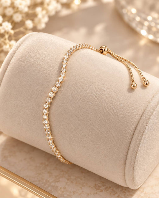 Golden Radiance Tennis Bracelet
