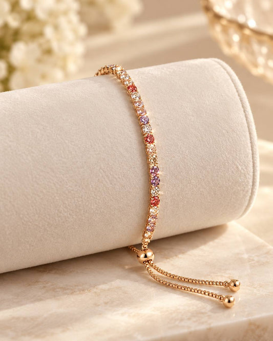 Rose Gold Multicolor Tennis Bracelet
