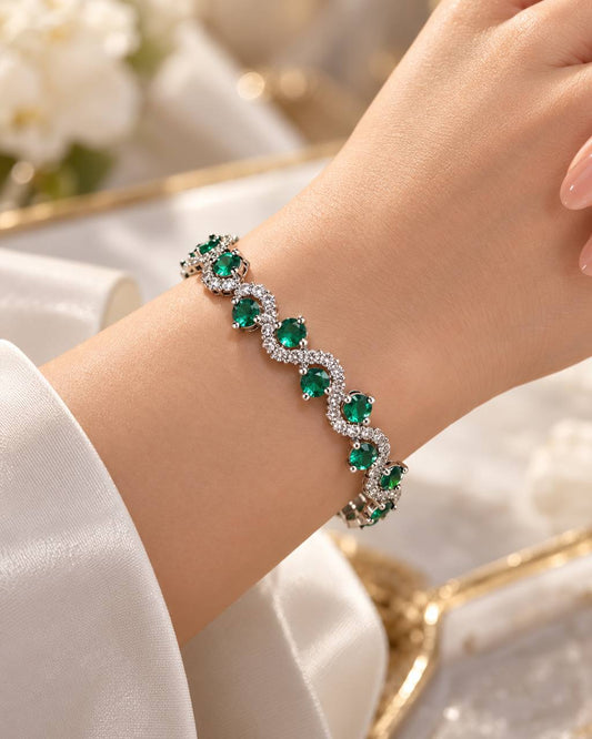 Emerald Elegance Tennis Bracelet